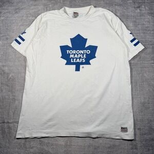 Toronto Maple Leafs Shirt Mens Large White Vintage 90s Roots NHL Single Stitch